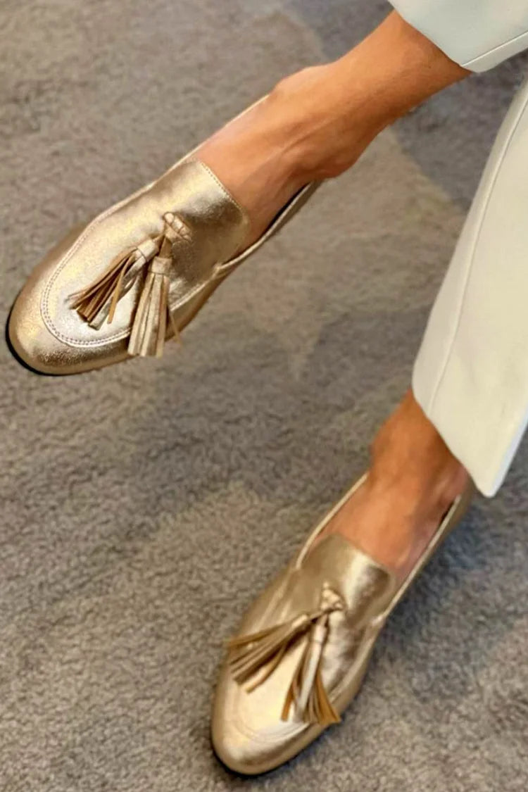 Laurel™ Chic Gold Moccasins
