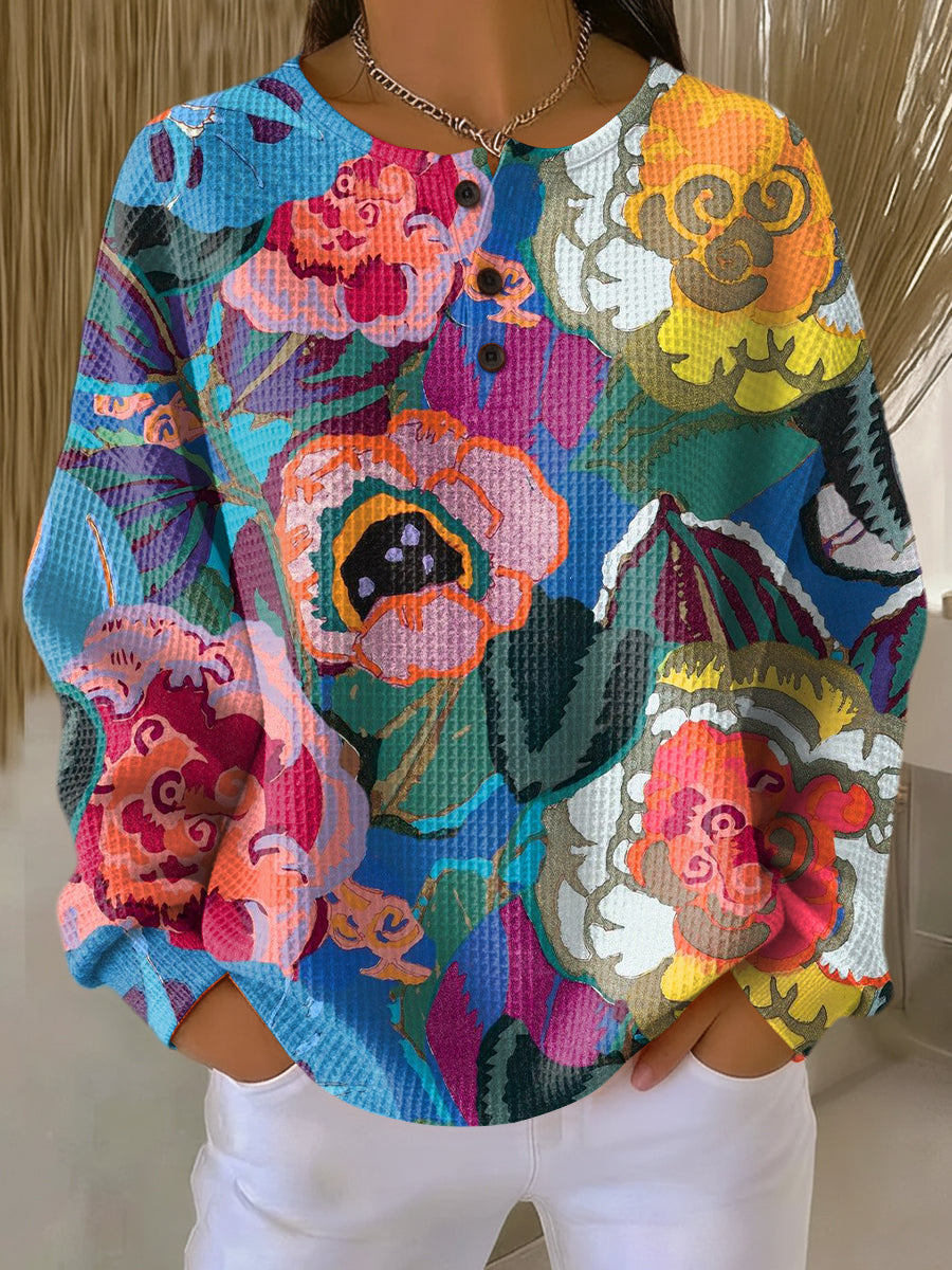 Ida | Sweater with Large Colourful Flowers