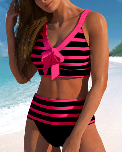 Amahle | Striped High-Waisted Bikini