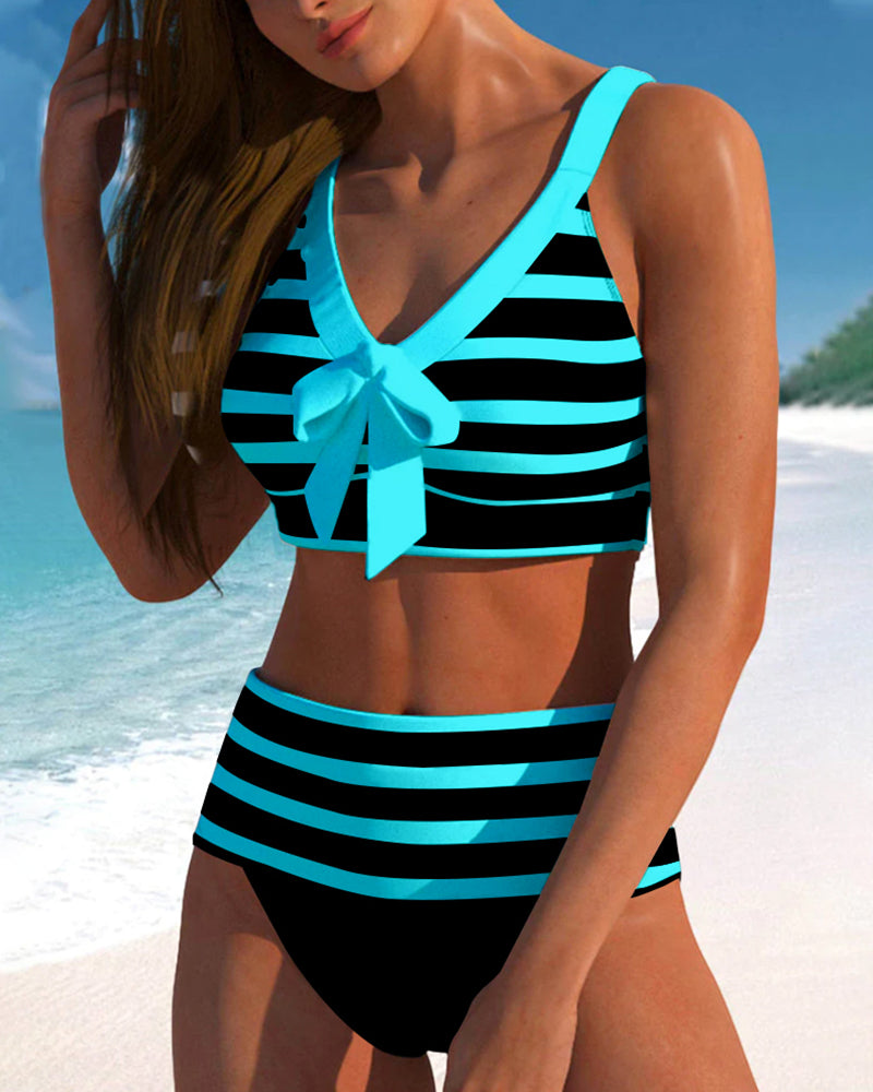 Amahle | Striped High-Waisted Bikini