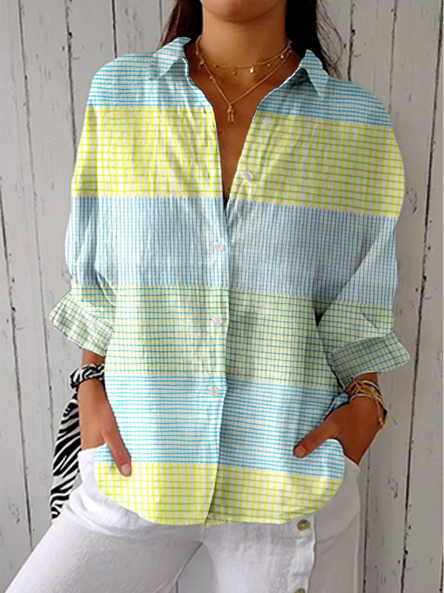Filippa - Pastel Grid Blouse