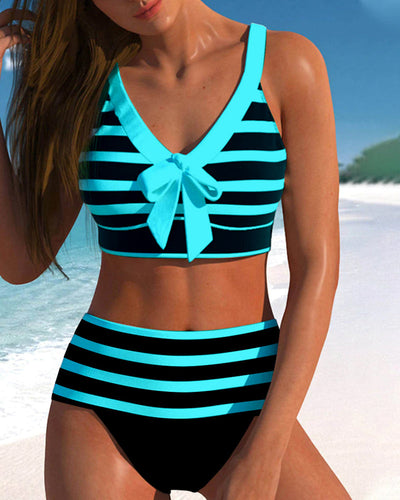 Amahle | Striped High-Waisted Bikini