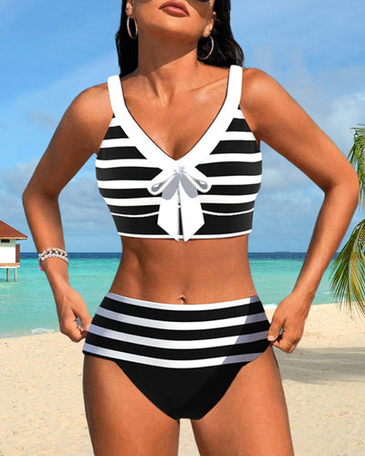 Amahle | Striped High-Waisted Bikini