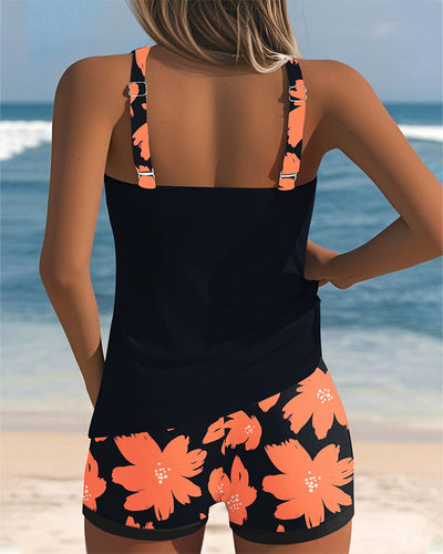 Judith - U-Neck Sleeveless Printed Tankini