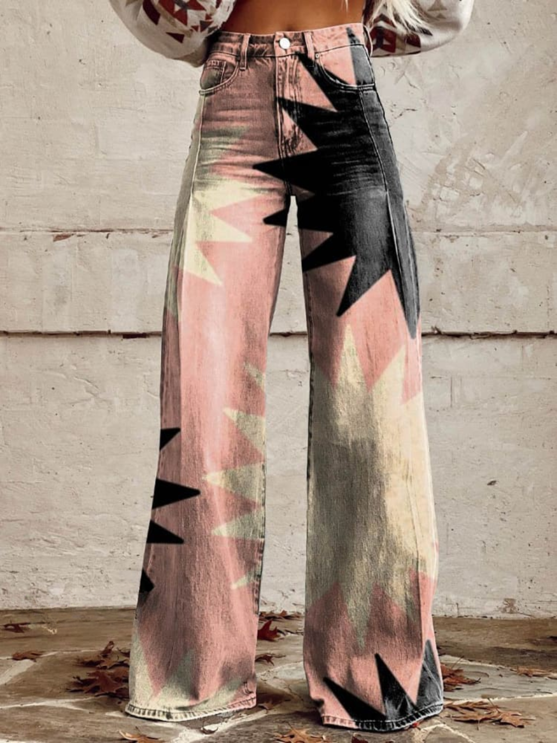 Sophia - Pink Explosion Wide Leg Pants