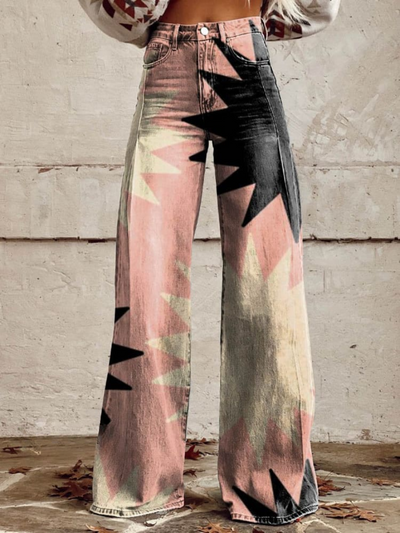 Sophia - Pink Explosion Wide Leg Pants