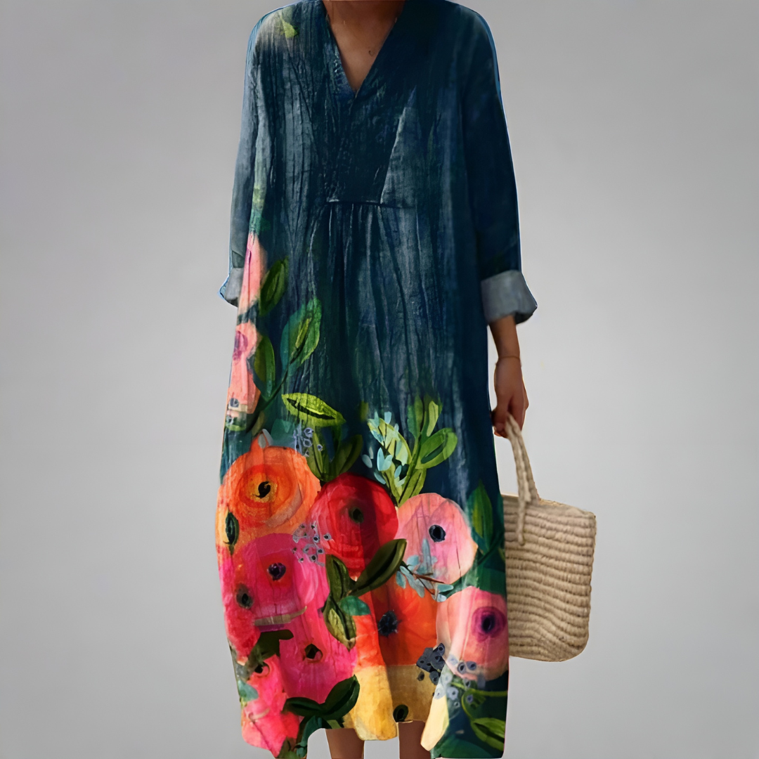 Mae – Artistic Bloom Kaftan Dress
