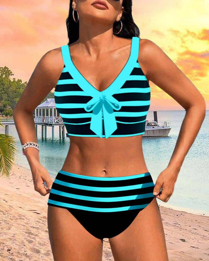 Amahle | Striped High-Waisted Bikini