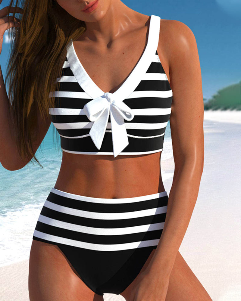 Amahle | Striped High-Waisted Bikini