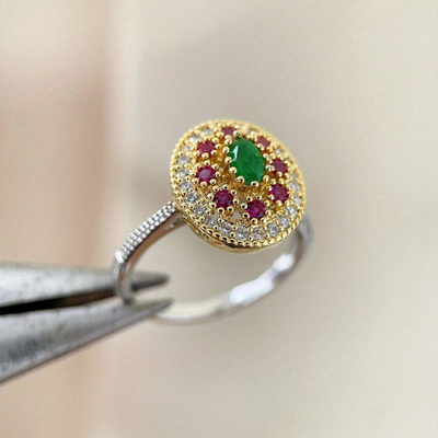 Antique Bohemian Gemstone Ring