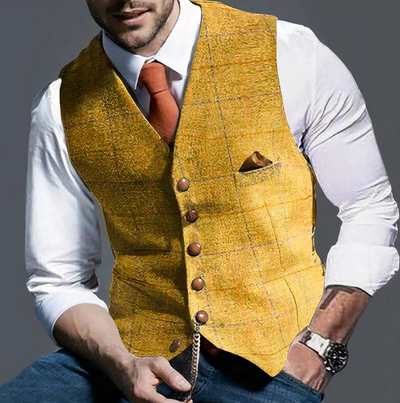Alex™ Elegant light plaid vest