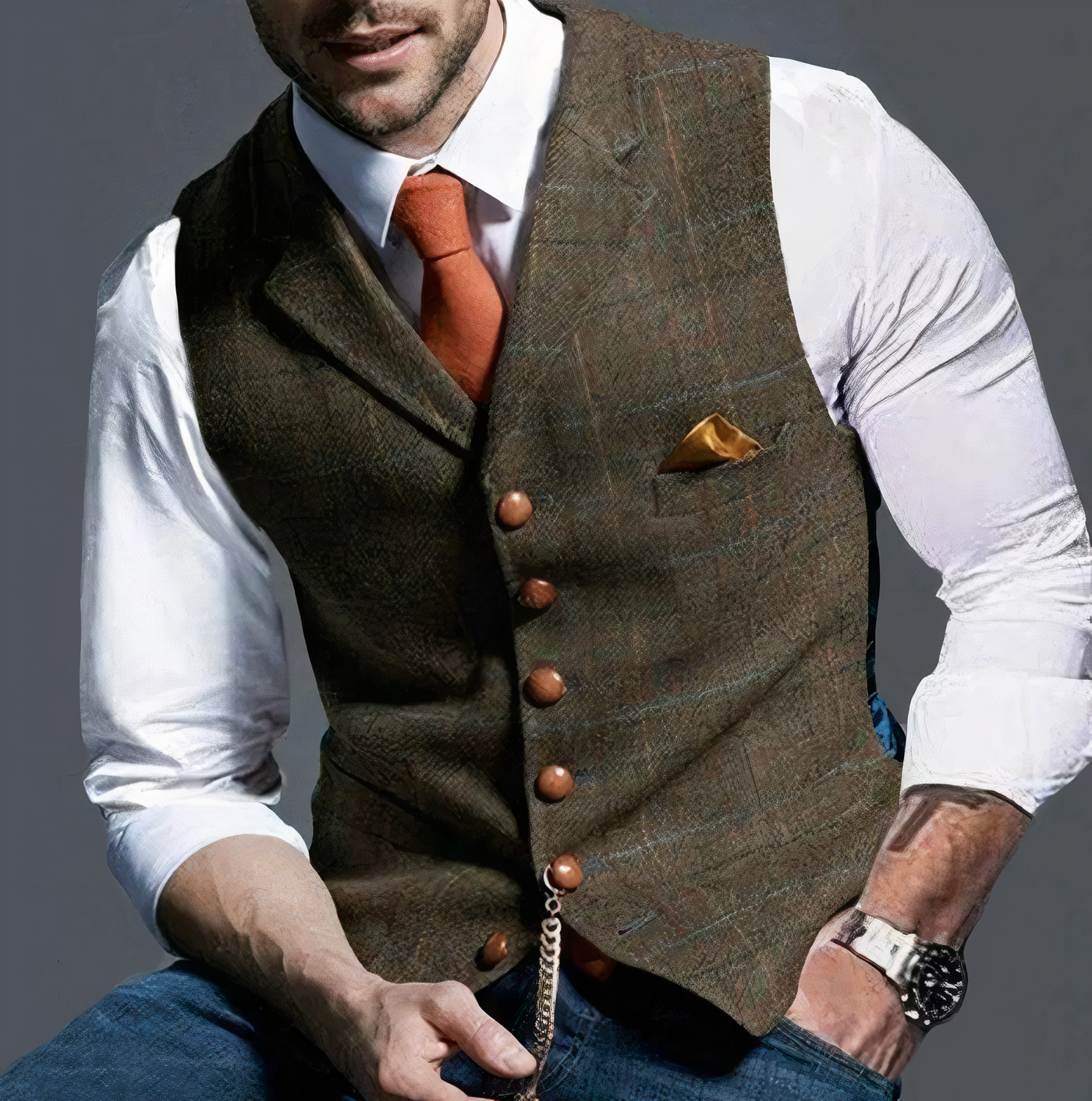 Alex™ Elegant light plaid vest