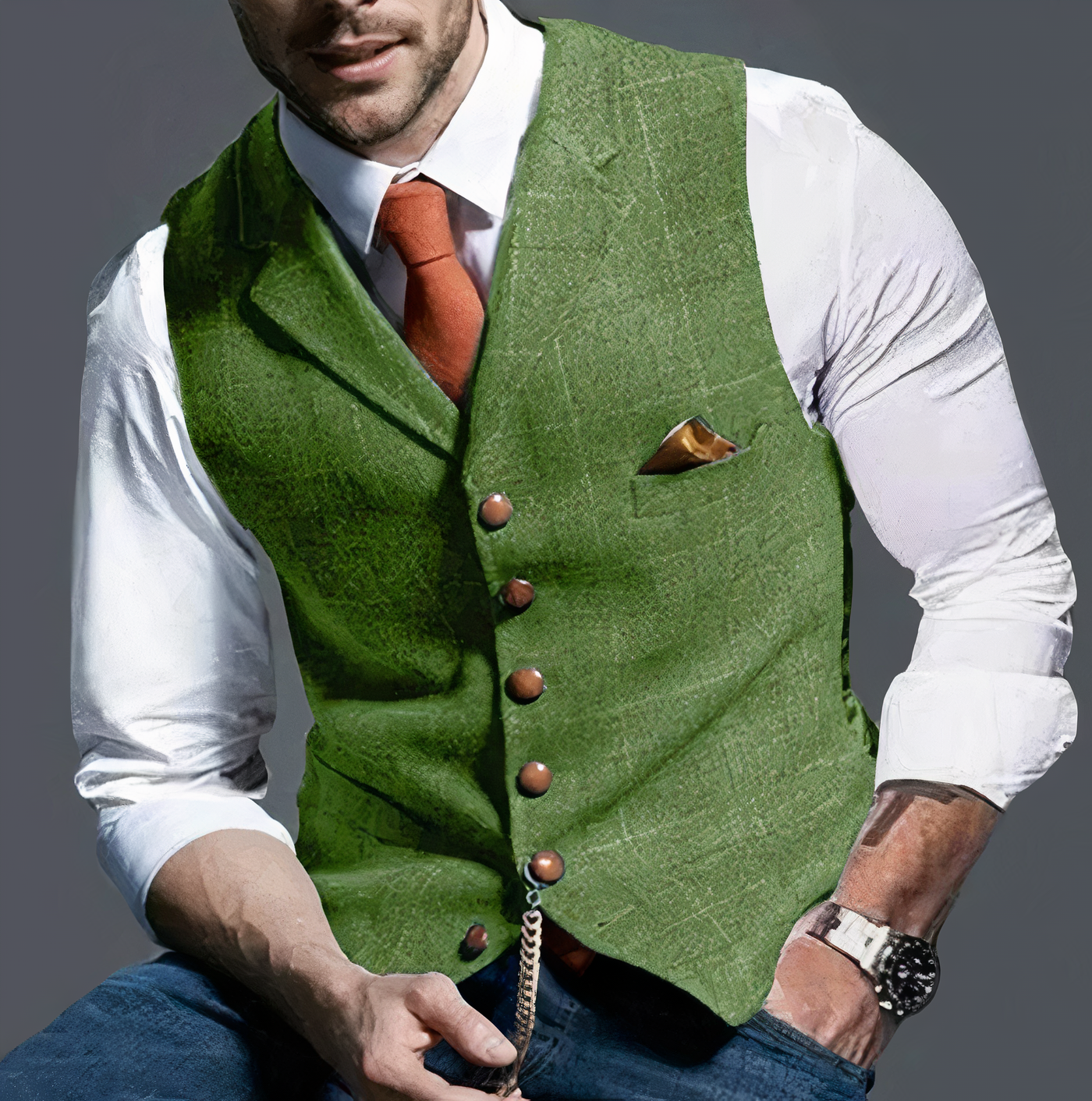Alex™ Elegant light plaid vest
