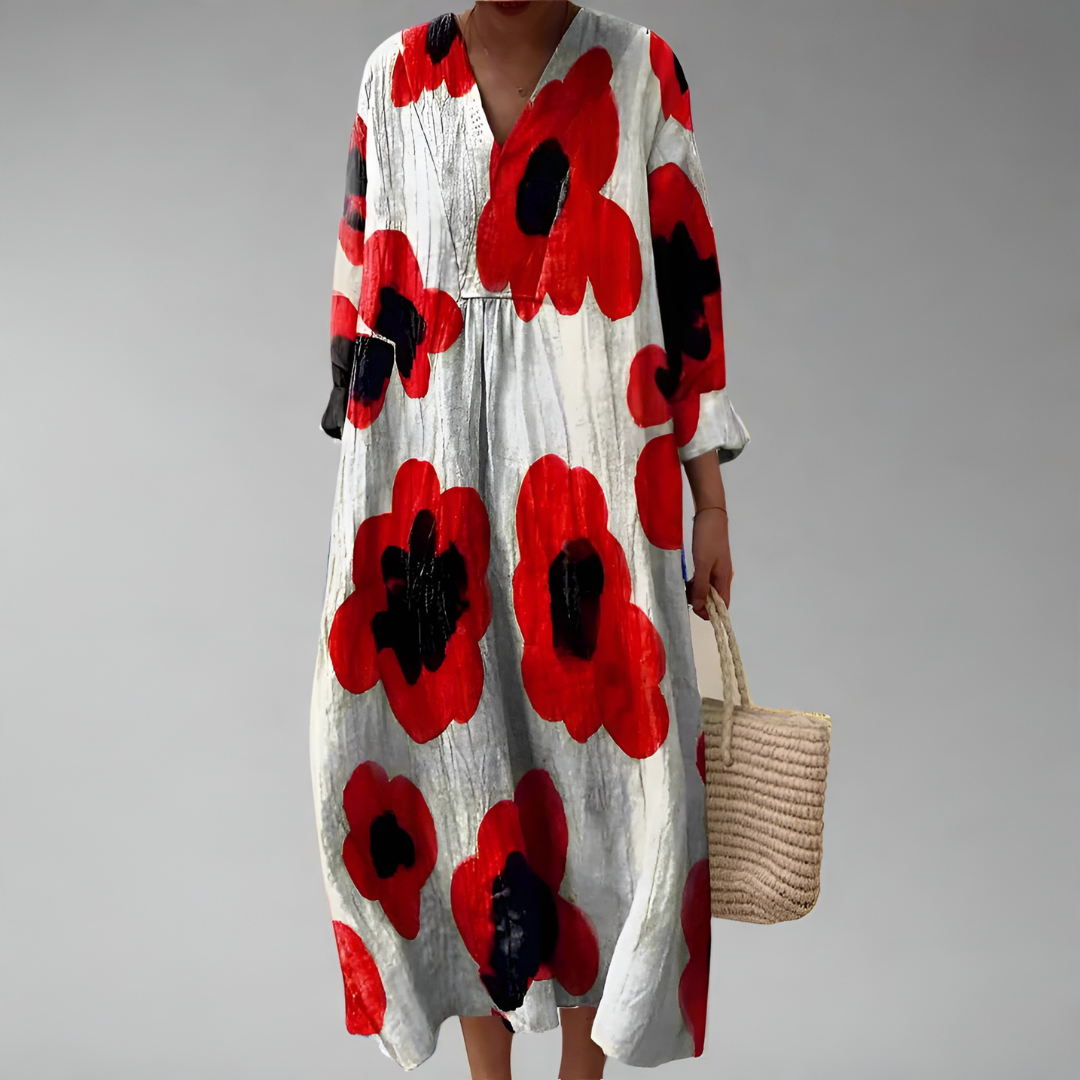 Annabelle – Scarlet Bloom Midi Dress