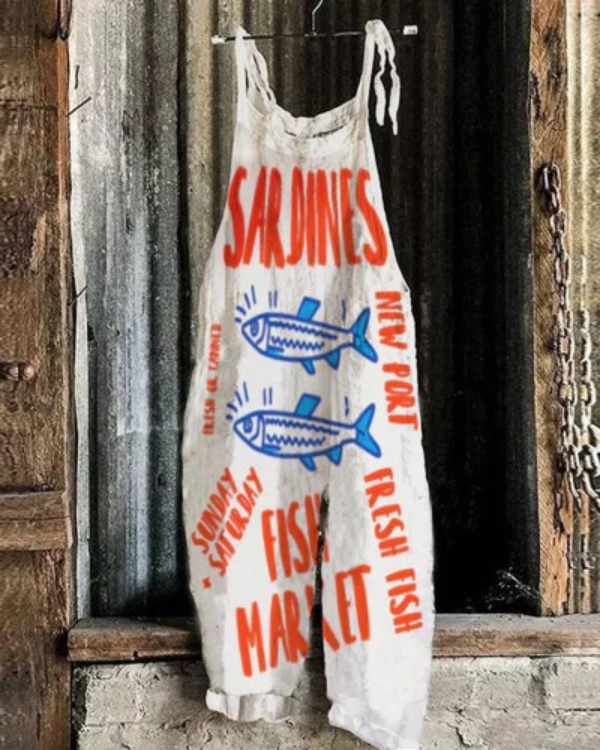 Solea - Lightweight handmade jumpsuit with sardine pattern