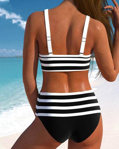 Amahle | Striped High-Waisted Bikini