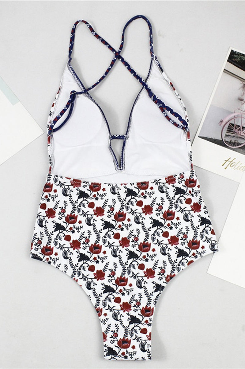 Dyani - BOHO PRINT SWIMSUIT WITH V-NECK DESIGN