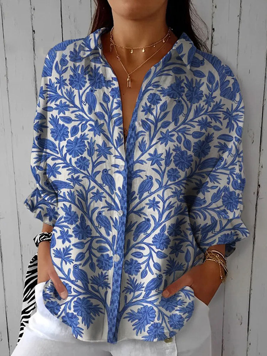 Frederikke - Blue Garden Blouse