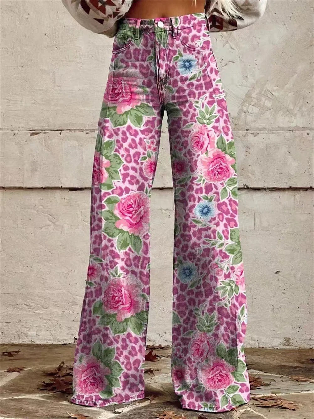 Madison - Vintage Floral Printed Wide Leg Pants