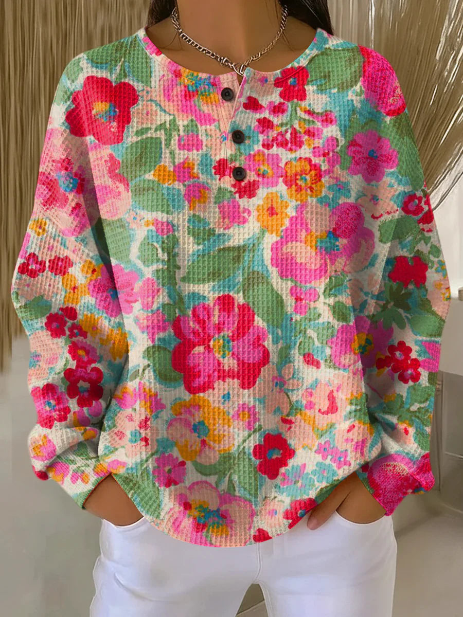 Maja | Soft Sweater with Colourful Flowers
