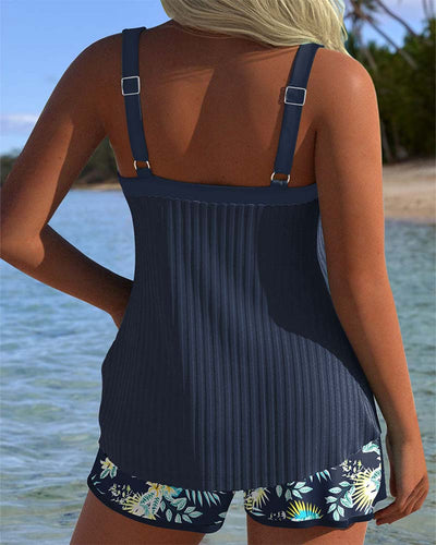 Amahle | Striped Tankini with Two-Piece Beach Shorts