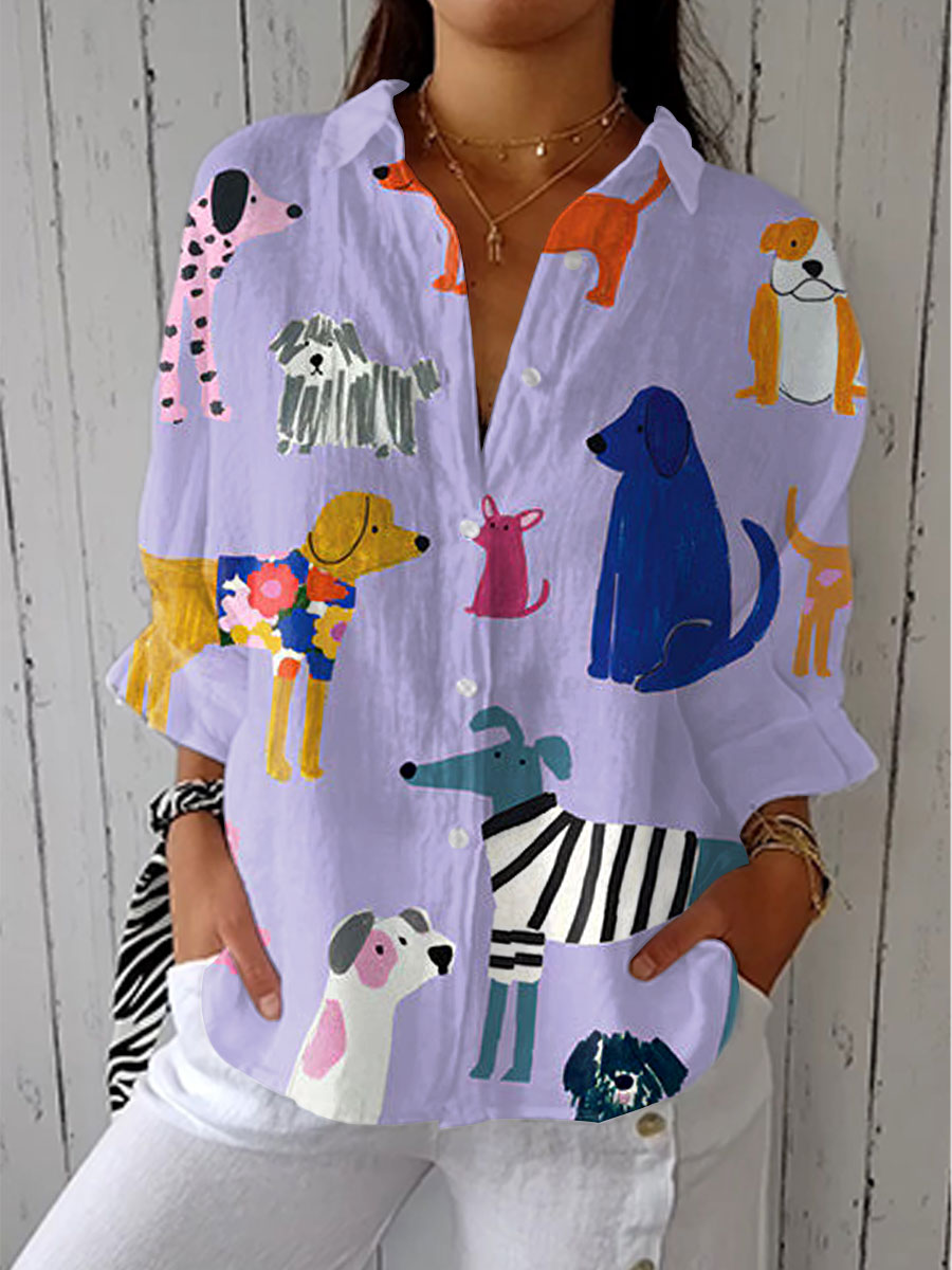 Florence - Playful Dogs Blouse