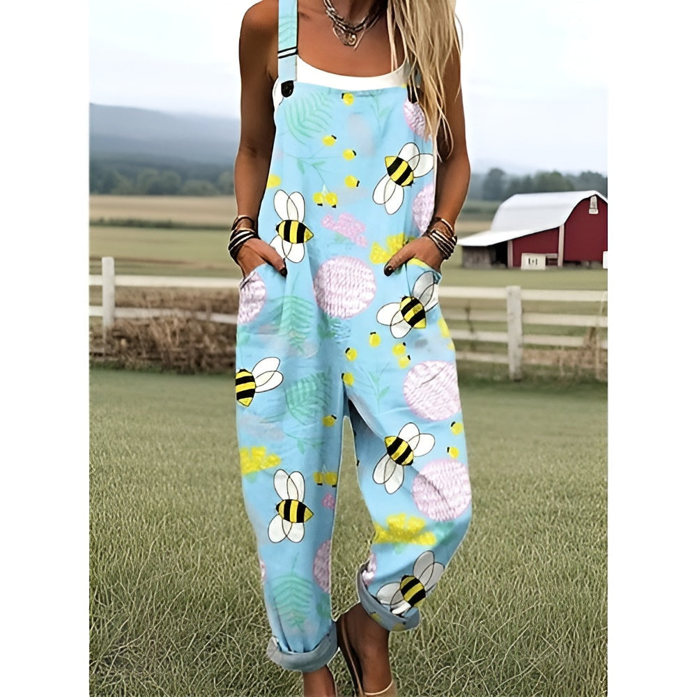 Kaida - Blue Sky Bees Jumpsuit