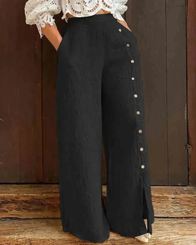 Hannah - Soft Plus Size Wide Leg Casual Pants