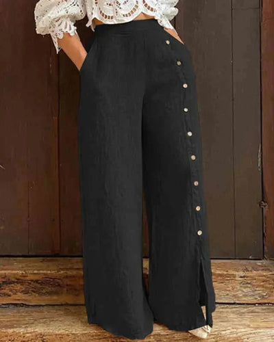 Hannah - Soft Plus Size Wide Leg Casual Pants