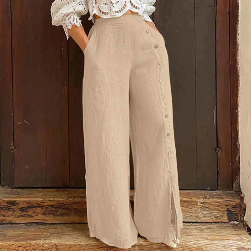 Hannah - Soft Plus Size Wide Leg Casual Pants